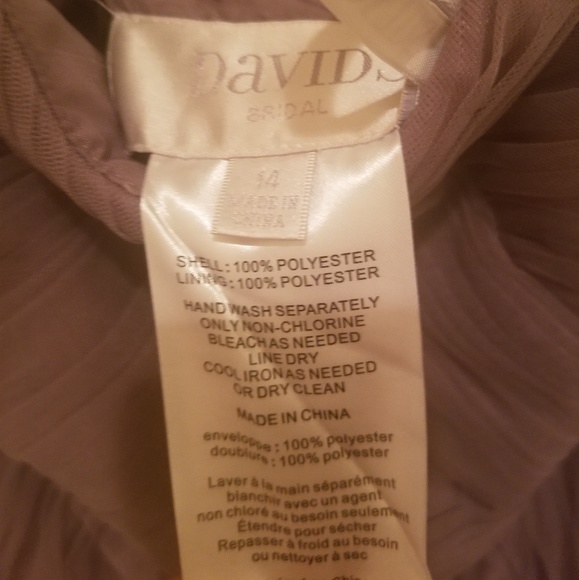 Davids Bridal Bridesmaid Dress, optional Prom GREY - Picture 4 of 4